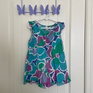 Vintage Old Navy girl’s multicolored abstract blouse with undertank‎ — medium